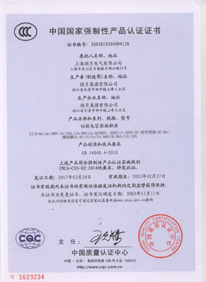 CJ19-95 Certification certificate